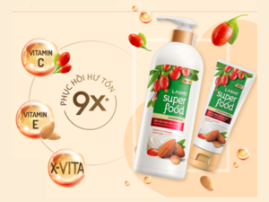 review dầu gội + dầu xả lashe superfood